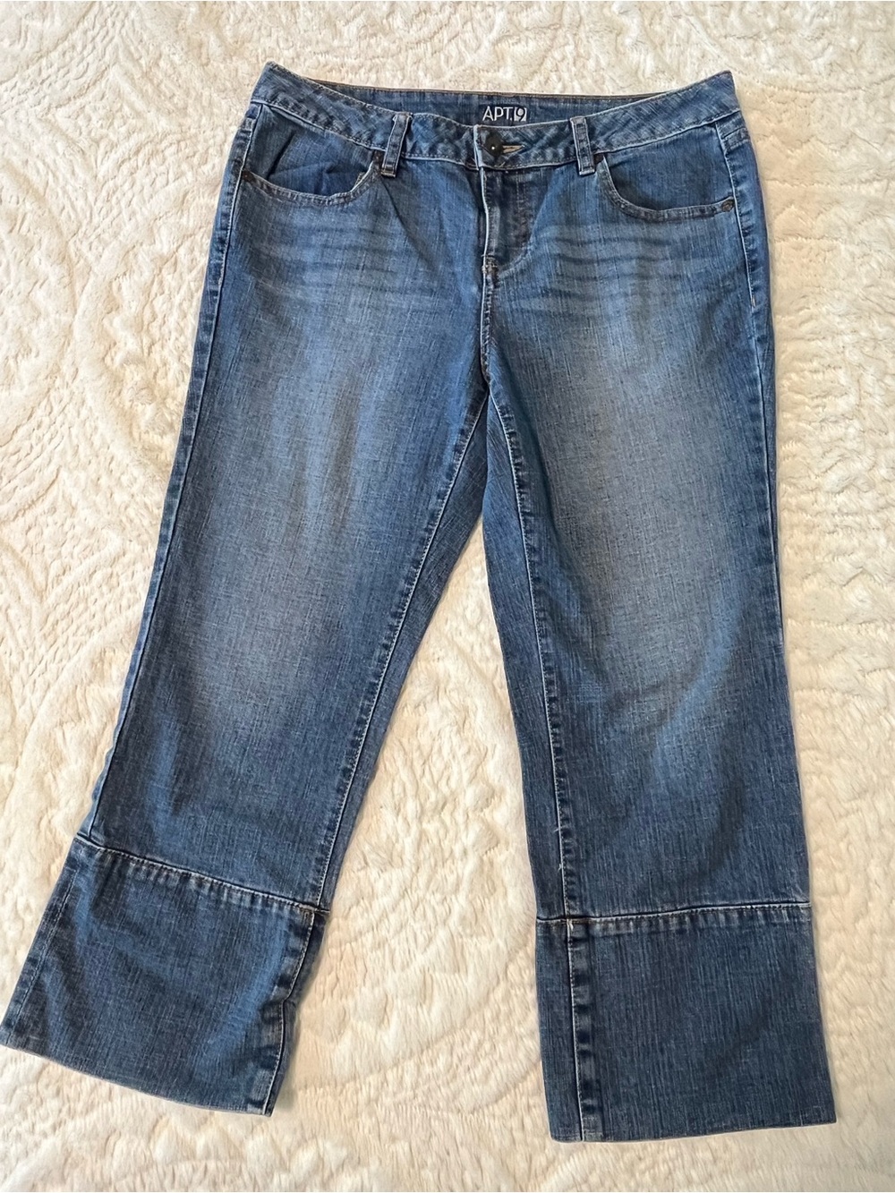 Apt. 9 Women's Medium Blue Wide-Leg Cropped Jeans Size 10